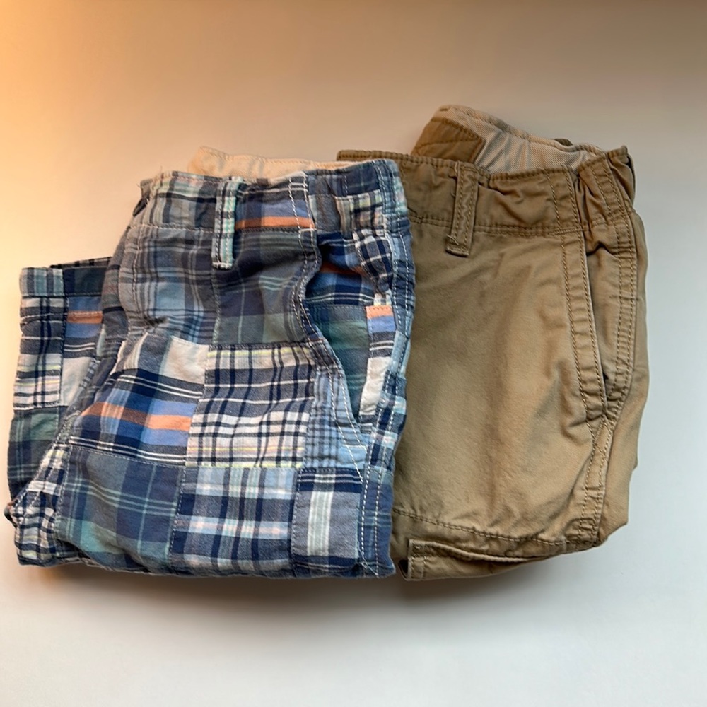 Two pairs of boys size 10 Gap cargo shorts